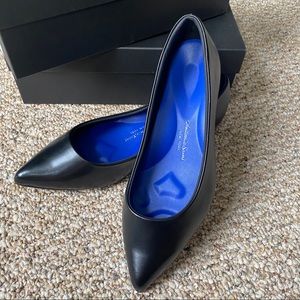 NWT Antonia Saint New York Jane Autumn Luxury Black Leather Flats (Size 10W)